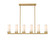 Downtown Urban Six Light Linear Pendant in Brushed Brass (405|429-6I-BB-G429-8WH)