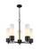 Downtown Urban Five Light Chandelier in Matte Black (405|428-5CR-BK-G428-12WH)