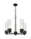 Downtown Urban Five Light Chandelier in Matte Black (405|428-5CR-BK-G428-12CL)