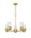 Downtown Urban Five Light Chandelier in Brushed Brass (405|428-5CR-BB-G428-7CL)