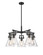 Downtown Urban Five Light Chandelier in Matte Black (405|411-5CR-BK-G411-7CL)