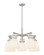 Downtown Urban Five Light Chandelier in Brushed Brass (405|411-5CR-BB-G412-7WH)