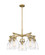 Downtown Urban Five Light Chandelier in Brushed Brass (405|411-5CR-BB-G412-7CL)