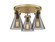 Downtown Urban Three Light Semi-Flush Mount in Brushed Brass (405|411-3F-BB-G411-7SM)
