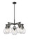 Downtown Urban Five Light Chandelier in Matte Black (405|410-5CR-BK-G410-7CL)