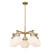 Downtown Urban Five Light Chandelier in Brushed Brass (405|410-5CR-BB-G410-7WH)