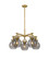 Downtown Urban Five Light Chandelier in Brushed Brass (405|410-5CR-BB-G410-7SM)