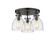 Downtown Urban Three Light Semi-Flush Mount in Matte Black (405|410-3F-BK-G412-7SDY)