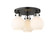Downtown Urban Three Light Semi-Flush Mount in Matte Black (405|410-3F-BK-G410-7WH)