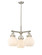 Downtown Urban Three Light Pendant in Satin Nickel (405|410-3CR-SN-G410-7WH)