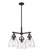 Downtown Urban Three Light Pendant in Matte Black (405|410-3CR-BK-G412-7CL)