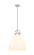 Downtown Urban One Light Pendant in Satin Nickel (405|410-1SL-SN-G412-16WH)