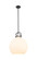 Downtown Urban One Light Pendant in Matte Black (405|410-1SL-BK-G410-16WH)