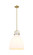 Downtown Urban One Light Pendant in Brushed Brass (405|410-1SL-BB-G412-14WH) Downtown Urban One Light Pendant in Brushed Brass (405|410-1SL-BB-G412-14WH)