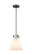 Downtown Urban One Light Pendant in Matte Black (405|410-1PS-BK-G411-8WH)