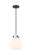 Downtown Urban One Light Mini Pendant in Matte Black (405|410-1PS-BK-G410-8WH)