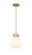 Newton One Light Mini Pendant in Brushed Brass (405|410-1PS-BB-G410-8WH)