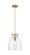 Downtown Urban One Light Pendant in Brushed Brass (405|410-1PM-BB-G412-10CL)