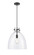 Downtown Urban One Light Pendant in Matte Black (405|410-1PL-BK-G412-14CL)