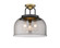 Downtown Urban Three Light Flush Mount in Black Brushed Brass (405|239-3C-BBB-G239-15SM)