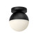 Monae One Light Flush Mount in Black/Opal Glass (347|FM58306-BK/OP)