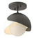 Brooklyn Brooklyn 1-Light Double Shade Semi-Flush in Dark Smoke (39|121377-SKT-07-02-GG0711)
