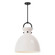 Waldo One Light Pendant in Matte Black/Glossy Opal Glass (452|PD411818MBGO)