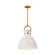 Waldo One Light Pendant in Aged Gold/Glossy Opal Glass (452|PD411814AGGO)