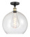 Edison One Light Semi-Flush Mount in Black Antique Brass (405|616-1F-BAB-G124-14)