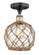 Edison One Light Semi-Flush Mount in Black Antique Brass (405|616-1F-BAB-G122-8RB)