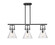 Downtown Urban Three Light Island Pendant in Matte Black (405|411-3I-BK-G411-10SDY)