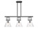Downtown Urban Three Light Island Pendant in Matte Black (405|411-3I-BK-G411-10CL)