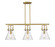 Downtown Urban Three Light Island Pendant in Brushed Brass (405|411-3I-BB-G411-10CL)