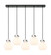 Newton Five Light Linear Pendant in Matte Black (405|125-410-1PS-BK-G410-8WH)