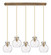 Downtown Urban Five Light Linear Pendant in Brushed Brass (405|125-410-1PS-BB-G410-8CL)