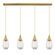 Downtown Urban Four Light Linear Pendant in Brushed Brass (405|124-450-1P-BB-G450-6CL)