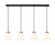Downtown Urban Four Light Linear Pendant in Matte Black (405|124-410-1PS-BK-G412-8WH)