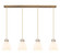 Downtown Urban Three Light Linear Pendant in Brushed Brass (405|124-410-1PS-BB-G412-8WH)