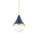 Ciara One Light Pendant in Aged Brass/Soft Navy (428|H787701S-AGB/SNY)