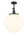 Franklin Restoration One Light Semi-Flush Mount in Matte Black (405|201F-BK-G201-14)