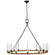 Darlana Wrapped LED Chandelier in Aged Iron and Natural Rattan (268|CHC 5874AI/NRT)