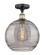 Edison One Light Semi-Flush Mount in Black Antique Brass (405|616-1F-BAB-G1213-12SM)