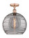 Edison One Light Semi-Flush Mount in Antique Copper (405|616-1F-AC-G1213-14SM)