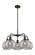 Downtown Urban Five Light Chandelier in Oil Rubbed Bronze (405|516-5CR-OB-G1213-8SM)