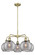 Downtown Urban Five Light Chandelier in Antique Brass (405|516-5CR-AB-G1213-8SM)
