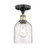 Edison One Light Semi-Flush Mount in Black Antique Brass (405|616-1F-BAB-G558-6SDY)