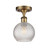 Ballston One Light Semi-Flush Mount in Brushed Brass (405|516-1C-BB-G122C-6CL)