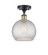 Ballston One Light Semi-Flush Mount in Black Antique Brass (405|516-1C-BAB-G122C-8CL)