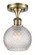 Ballston One Light Semi-Flush Mount in Antique Brass (405|516-1C-AB-G122C-6CL)
