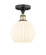 Edison One Light Semi-Flush Mount in Black Antique Brass (405|616-1F-BAB-G1217-8WV)